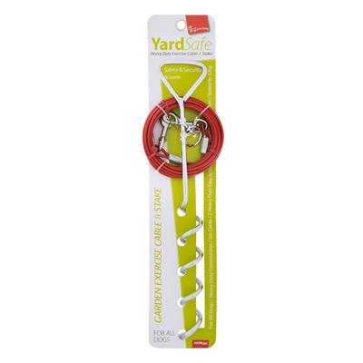 YOURS DROOLLY TIE OUT SPIRAL DOG STAKE & CABLE 5 METRES
