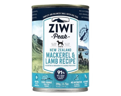 ZIWI PEAK DOG WET ORIGINAL 390G MACKEREL & LAMB