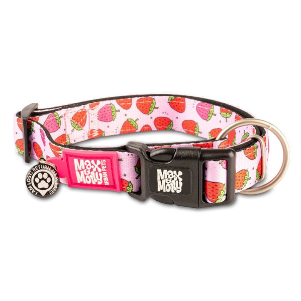 MAX & MOLLY DOG COLLAR SMART ID STRAWBERRIES