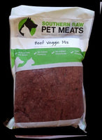 SOUTHERN RAW PET MEATS MEAT & VEGGIE BLEND BEEF & ROO VEGGIE MIX 1KG