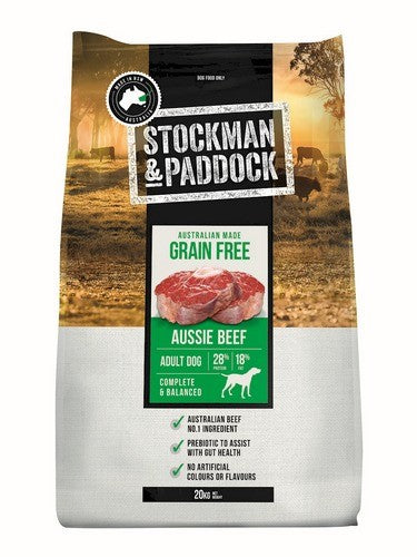 STOCKMAN & PADDOCK DOG ADULT GRAIN FREE BEEF 20KG
