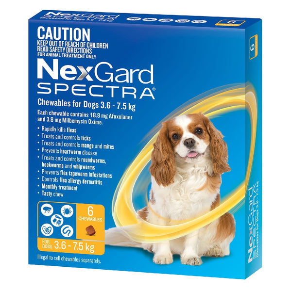NEXGARD SPECTRA FOR DOGS 3.6-7.5KG YELLOW