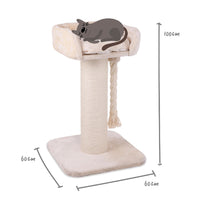 KAZOO CAT SCRATCHER POST HIGH BED WITH ROPE PLUSH (BOXED)